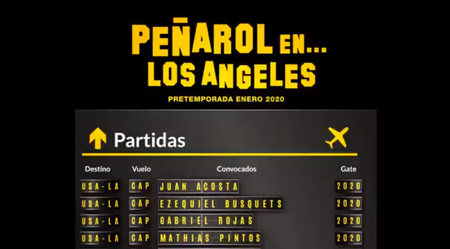 imagen de Peñarol parte rumbo a Los Ángeles